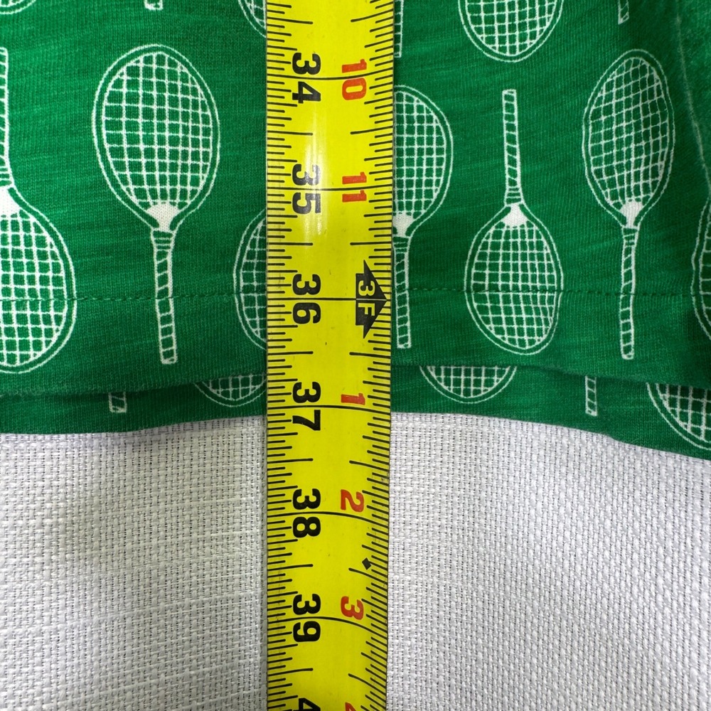 Boden Women Green Tennis Racket Print 100% Cotton Slub Shift Dress US 14 - Picture 13 of 14